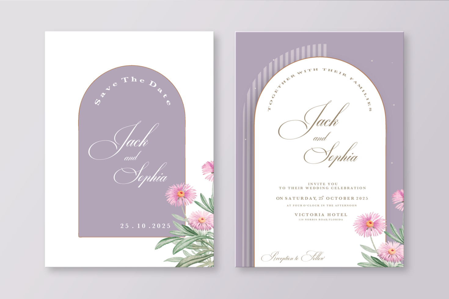Geometric Wedding Invitation Template psd