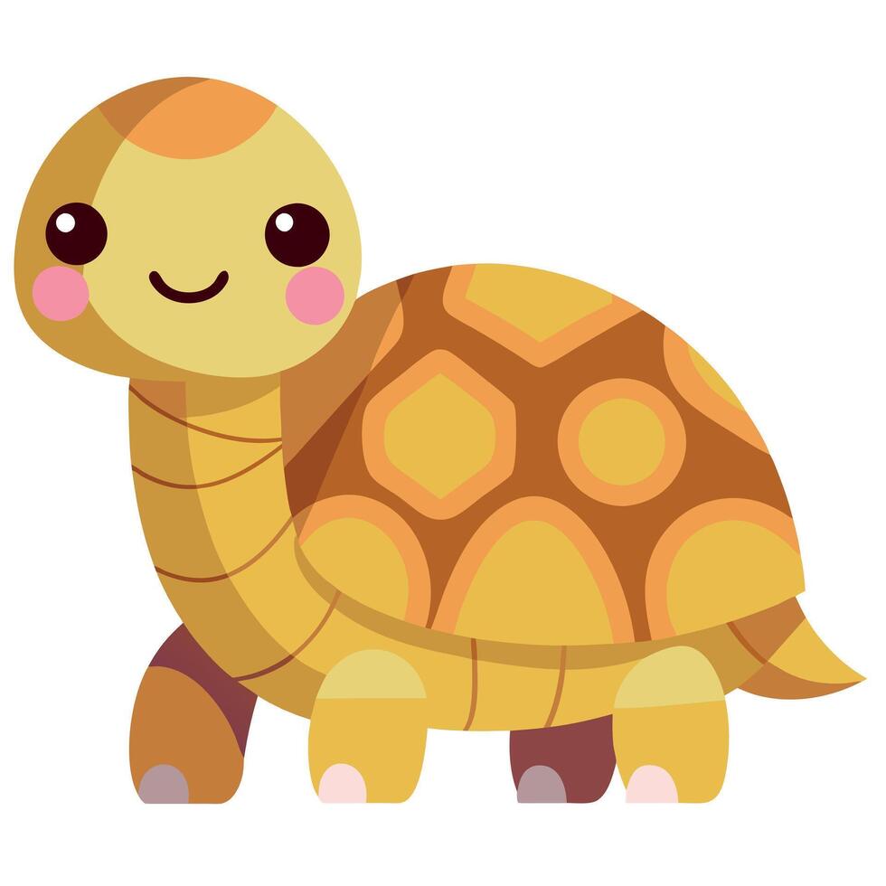 Desert Tortoise turtle speaks kawaii vector