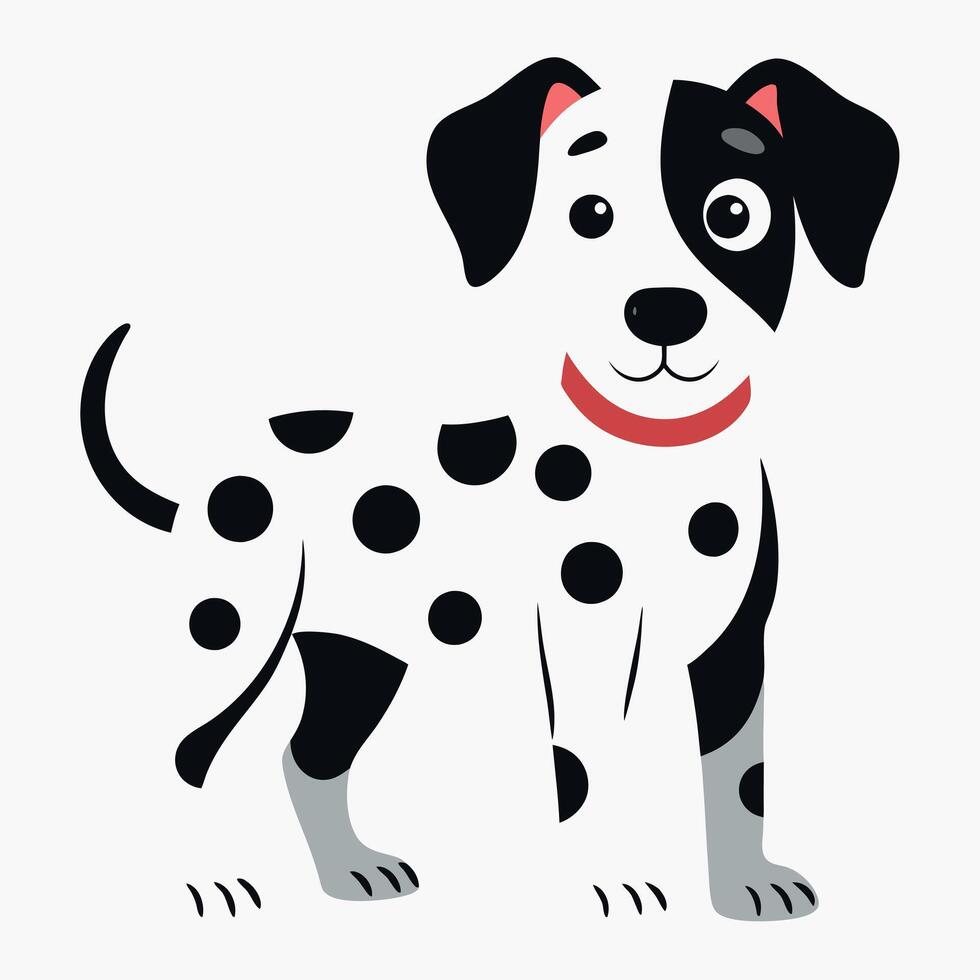 Dalmatian dog goes kawaii vector