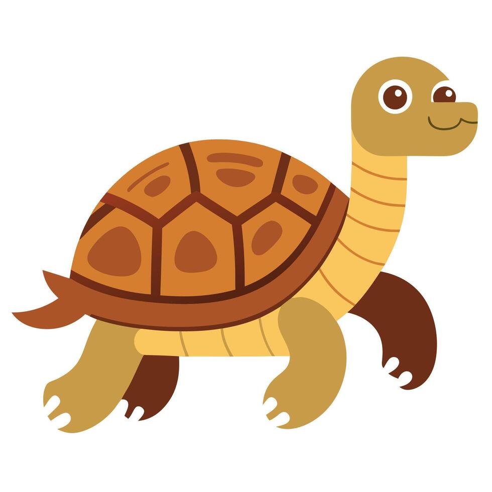 Desert Tortoise turtle runs kawaii vector
