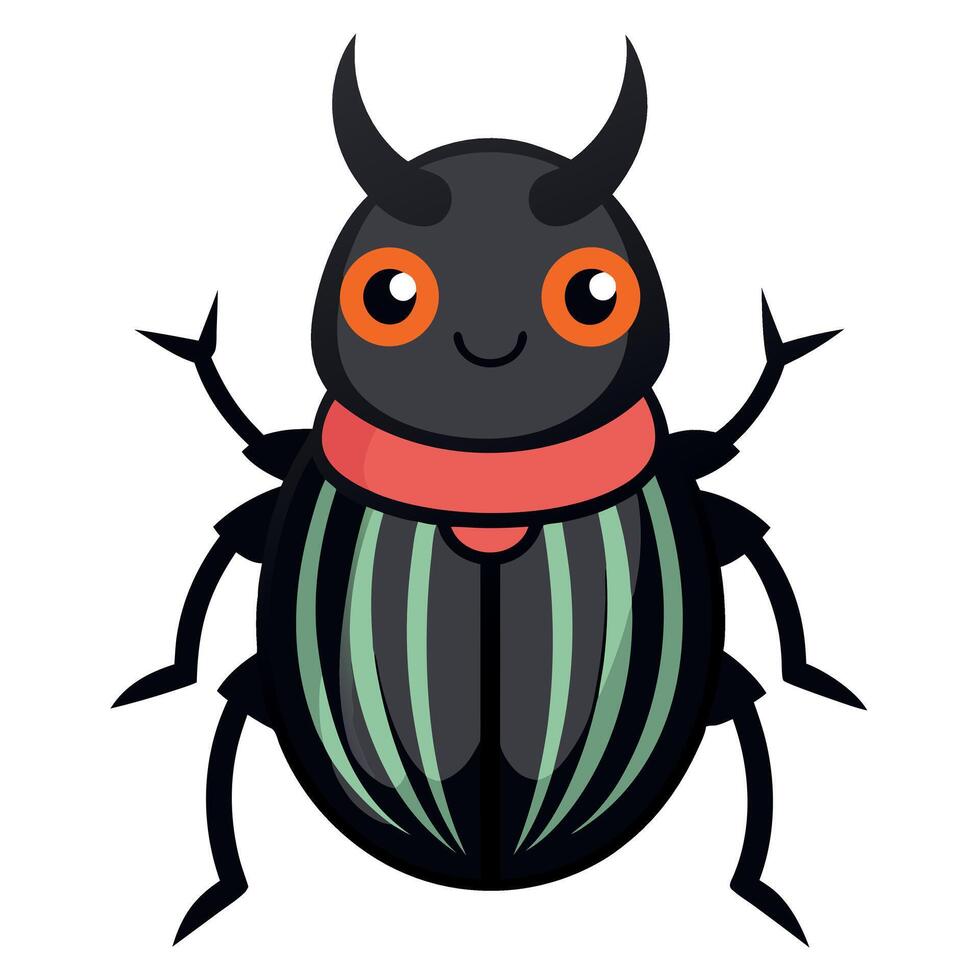 Darkling Beetle bug play kawaii vector