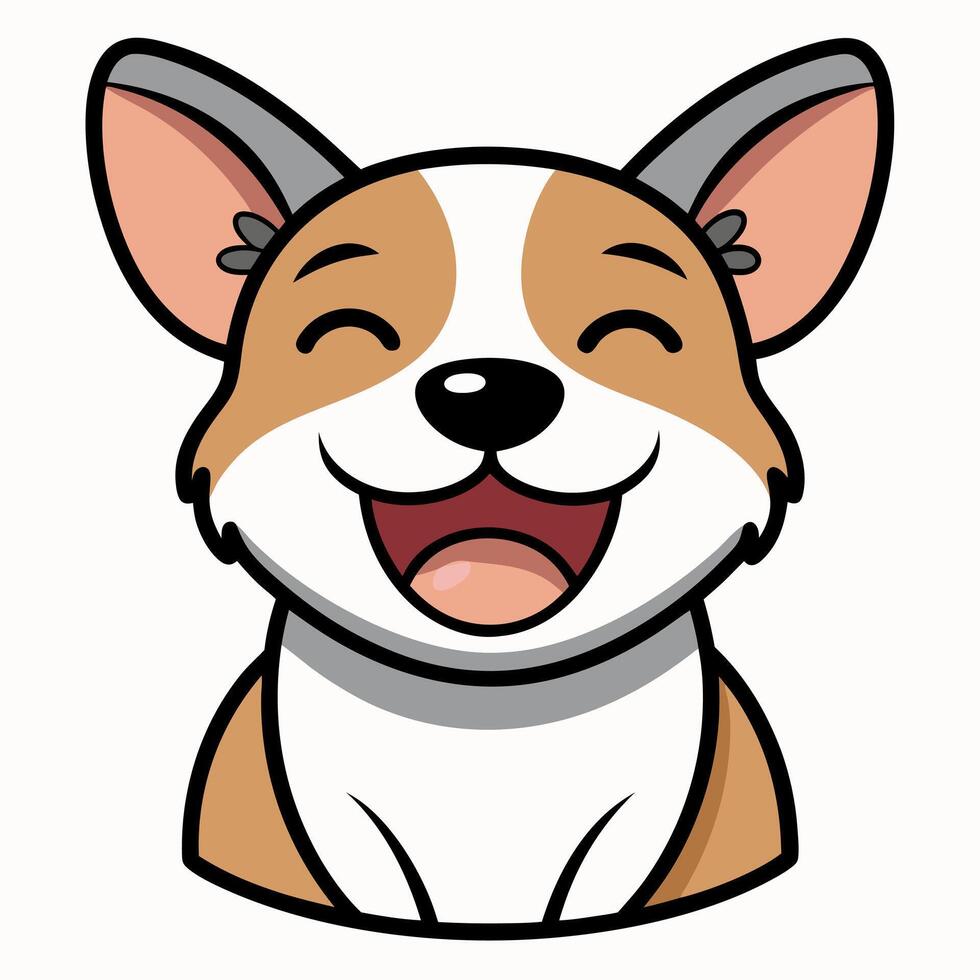Danish Farmdog dog laughs kawaii vector