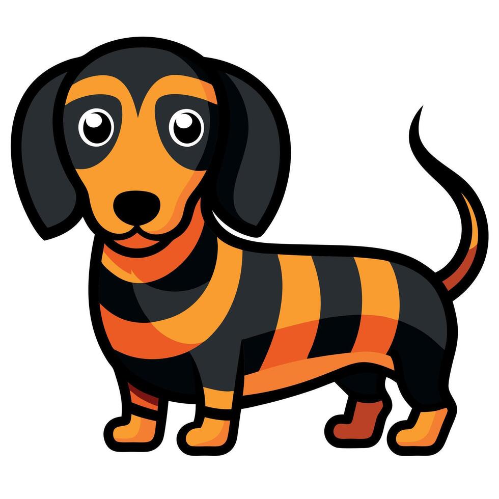 Dachsador dog lies kawaii vector
