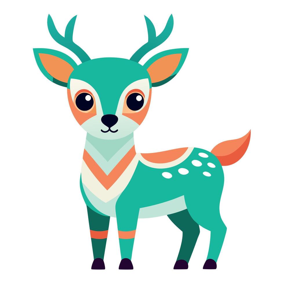 Deer stands kawaii vector