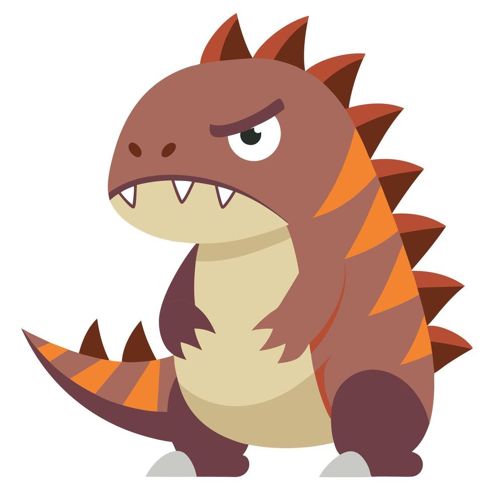 Dimetrodon dinosaur angry kawaii vector
