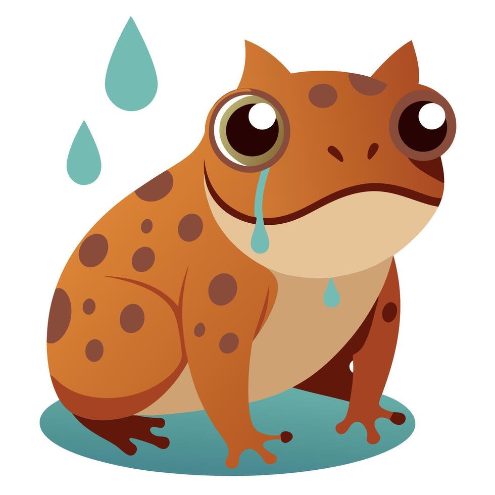 Desert Rain Frog lies kawaii vector