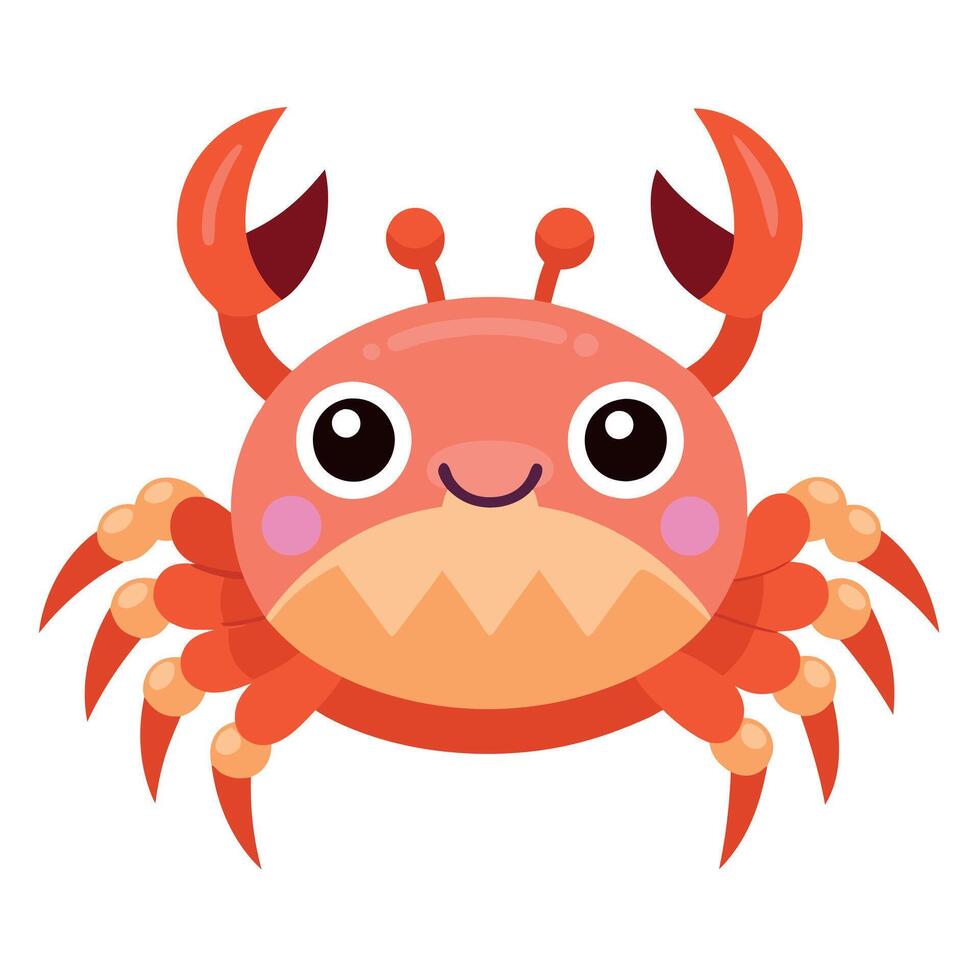 Decorator Crab laughs kawaii vector