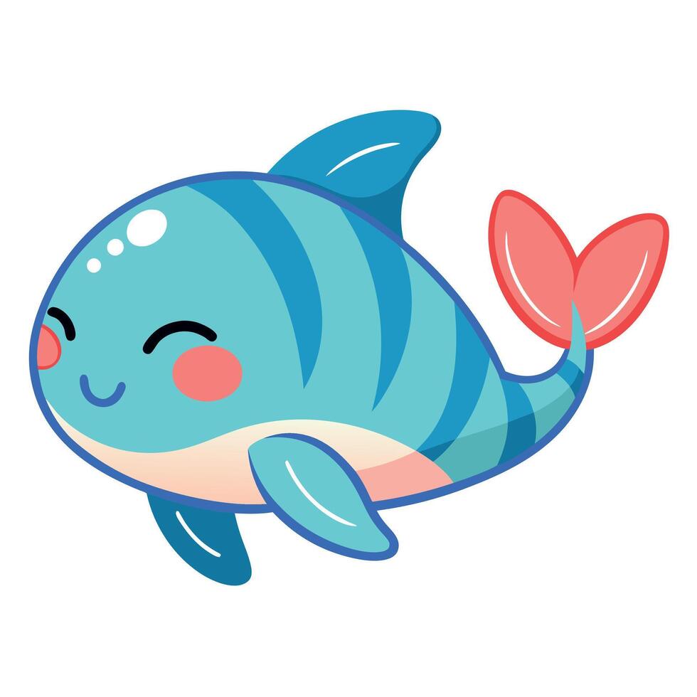 Danios fish sleeps kawaii vector