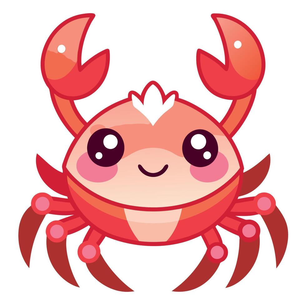 Decorator Crab goes kawaii vector