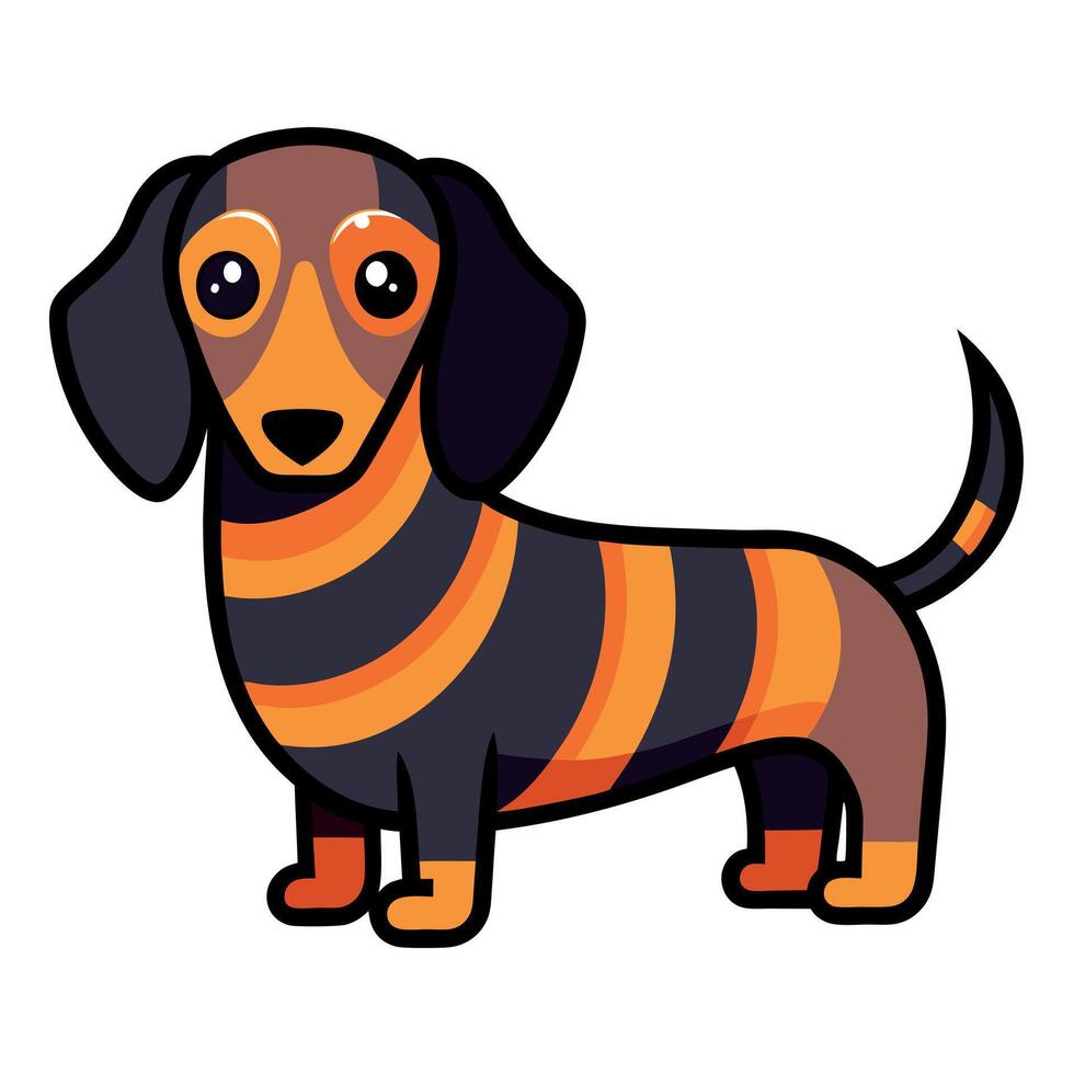 Dachshund dog play kawaii vector