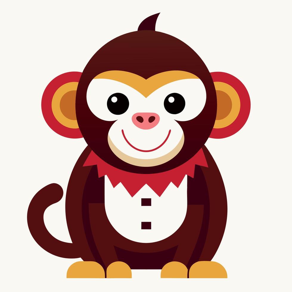 De Brazzas Monkey stay kawaii vector