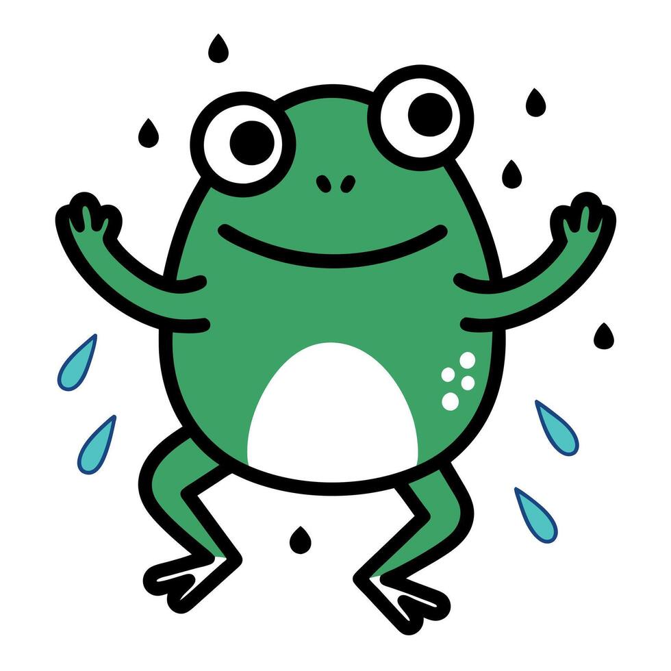 Desert Rain Frog dancing kawaii vector