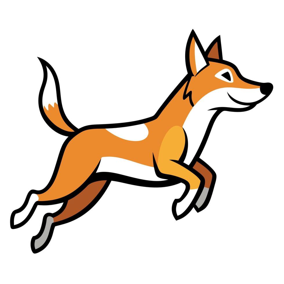 Danish Farmdog dog jumps kawaii vector