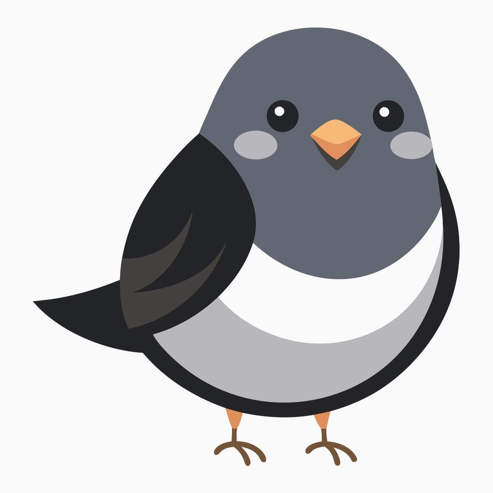 Dark-Eyed Junco bird goes kawaii vector