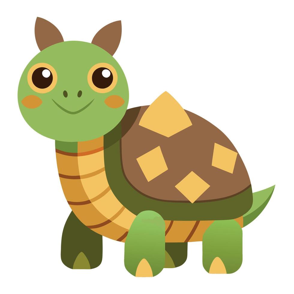 Desert Tortoise turtle looks kawaii vector