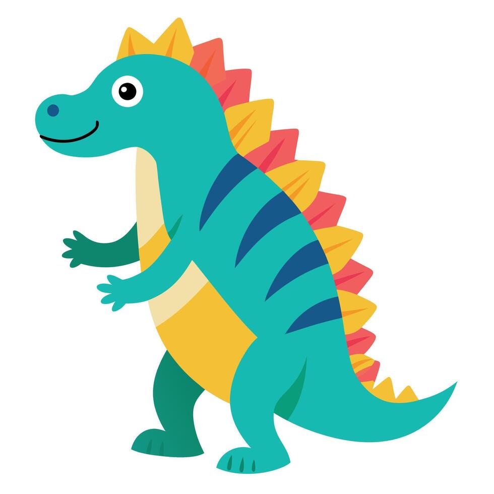 Dimetrodon dinosaur dancing kawaii vector