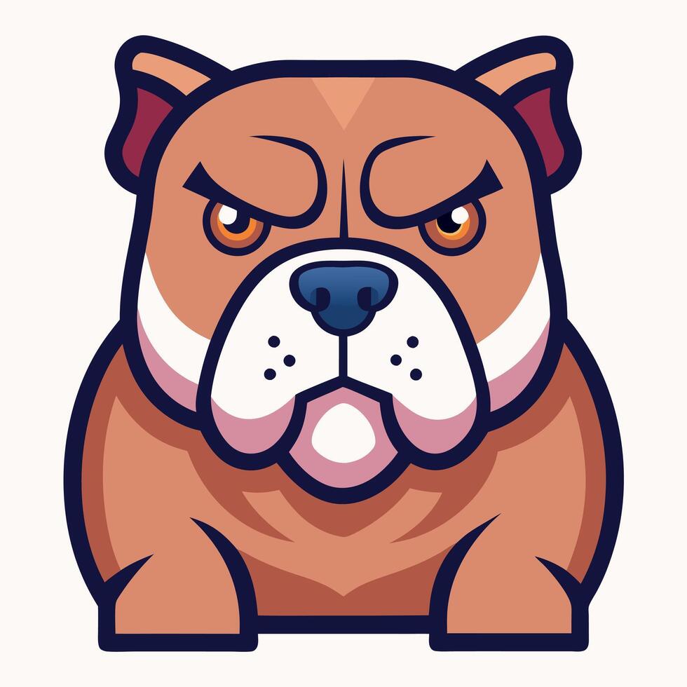 Dogue De Bordeaux dog angry kawaii vector