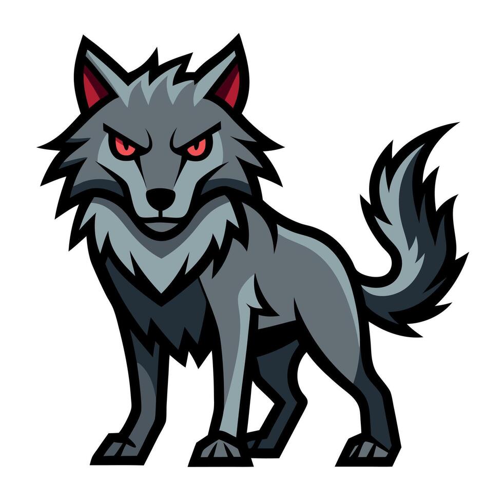 Dire Wolf knocks kawaii vector
