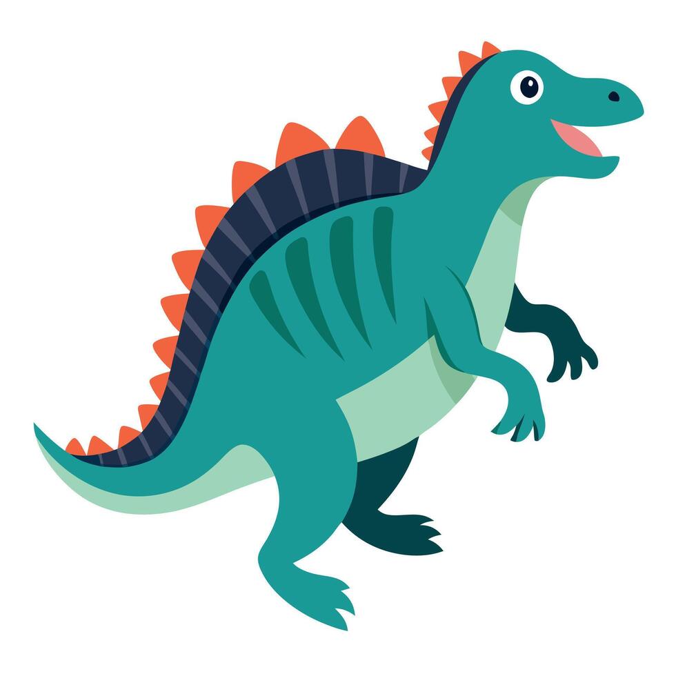 Dimetrodon dinosaur jumps kawaii vector