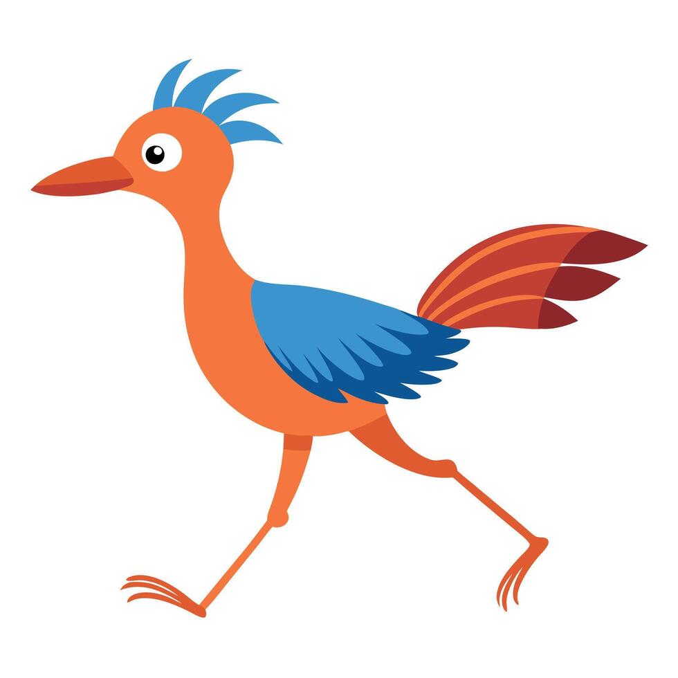 Dikkop bird runs kawaii vector