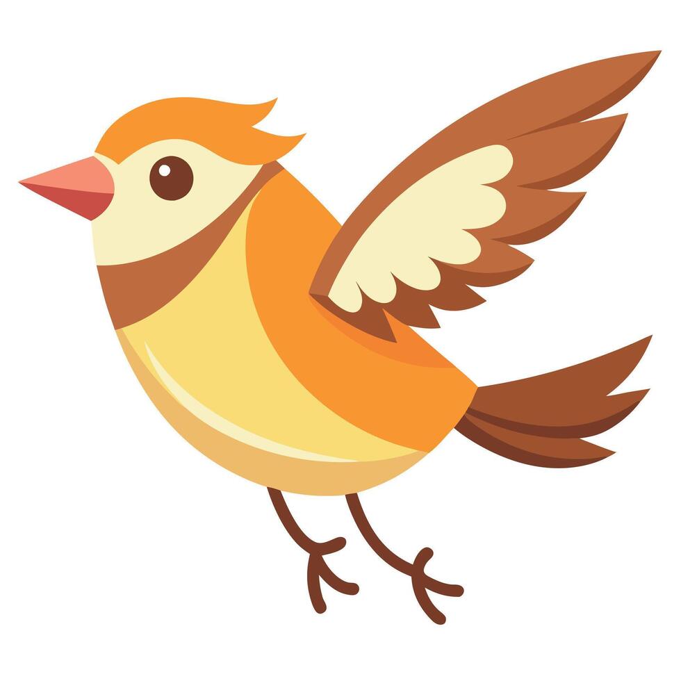 Dickcissel bird jumps kawaii vector
