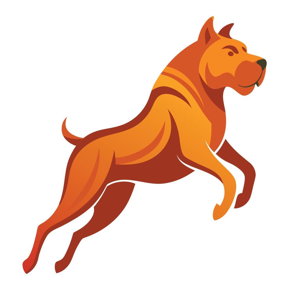 Dogue De Bordeaux dog jumps kawaii vector
