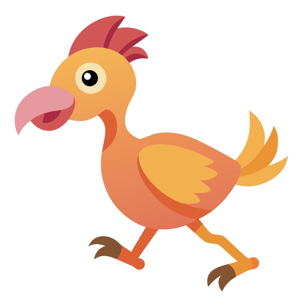 Dodo bird runs kawaii vector