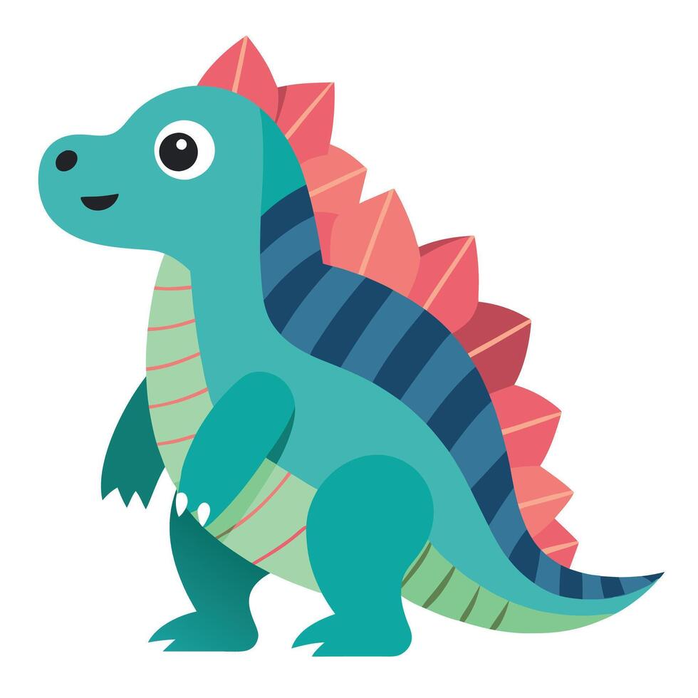 Dimetrodon dinosaur knocks kawaii vector