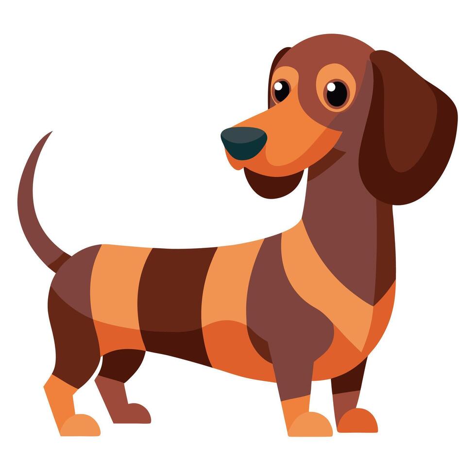 Dachshund dog stands kawaii vector