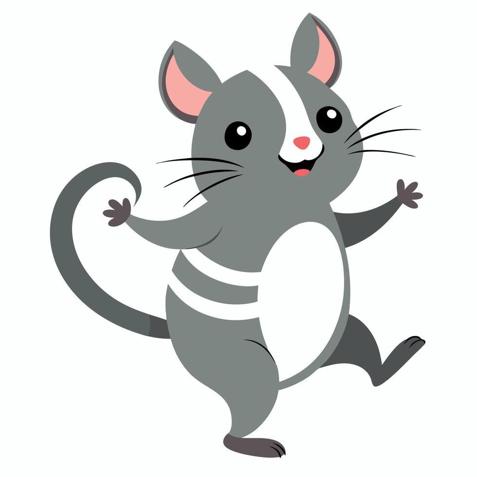 Degu mouse dancing kawaii vector