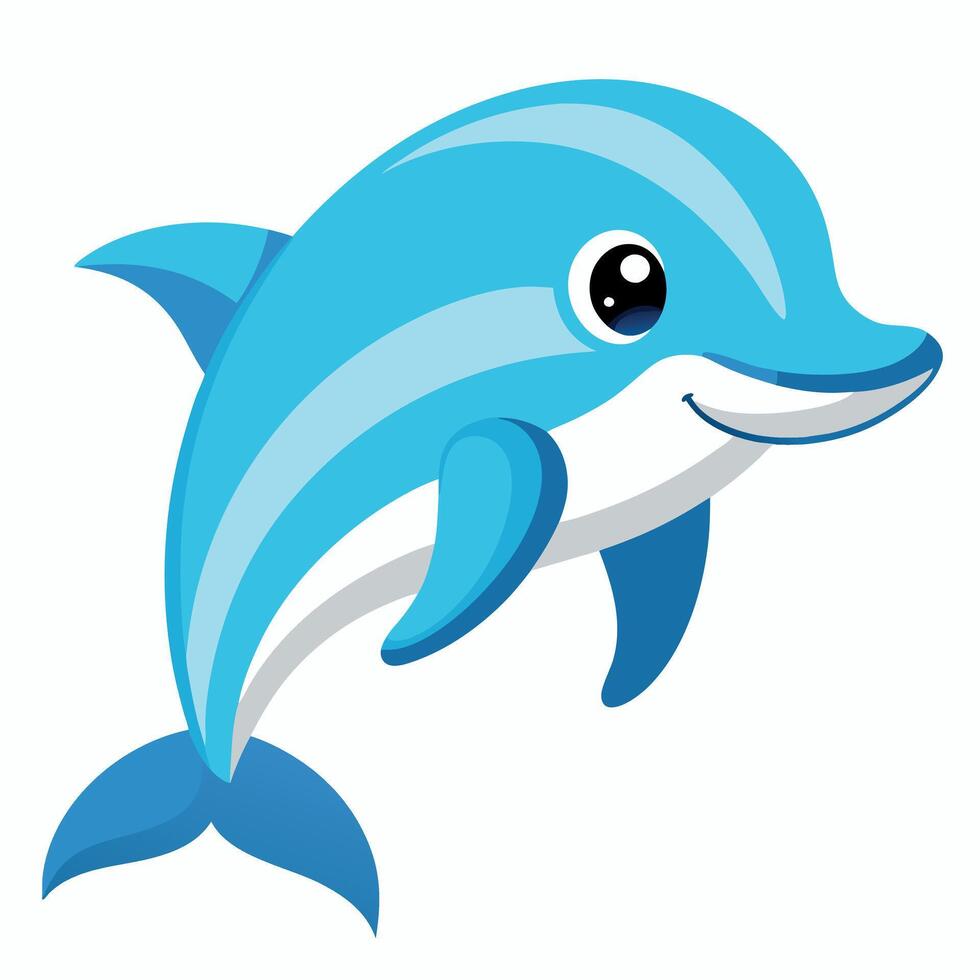 Dolphin lies kawaii vector