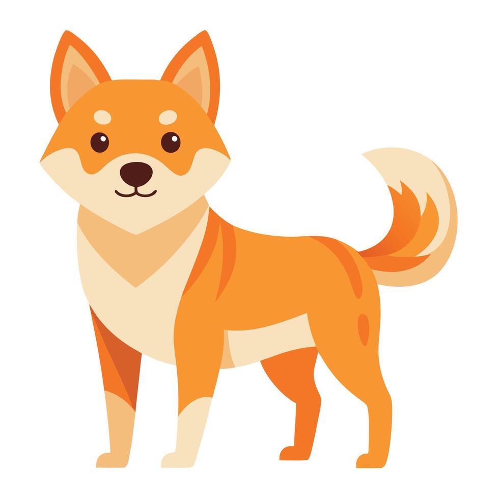 Dingo dog stands kawaii vector