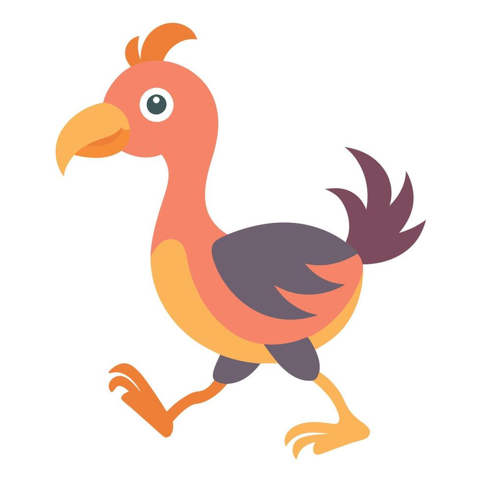 Dodo bird walks kawaii vector