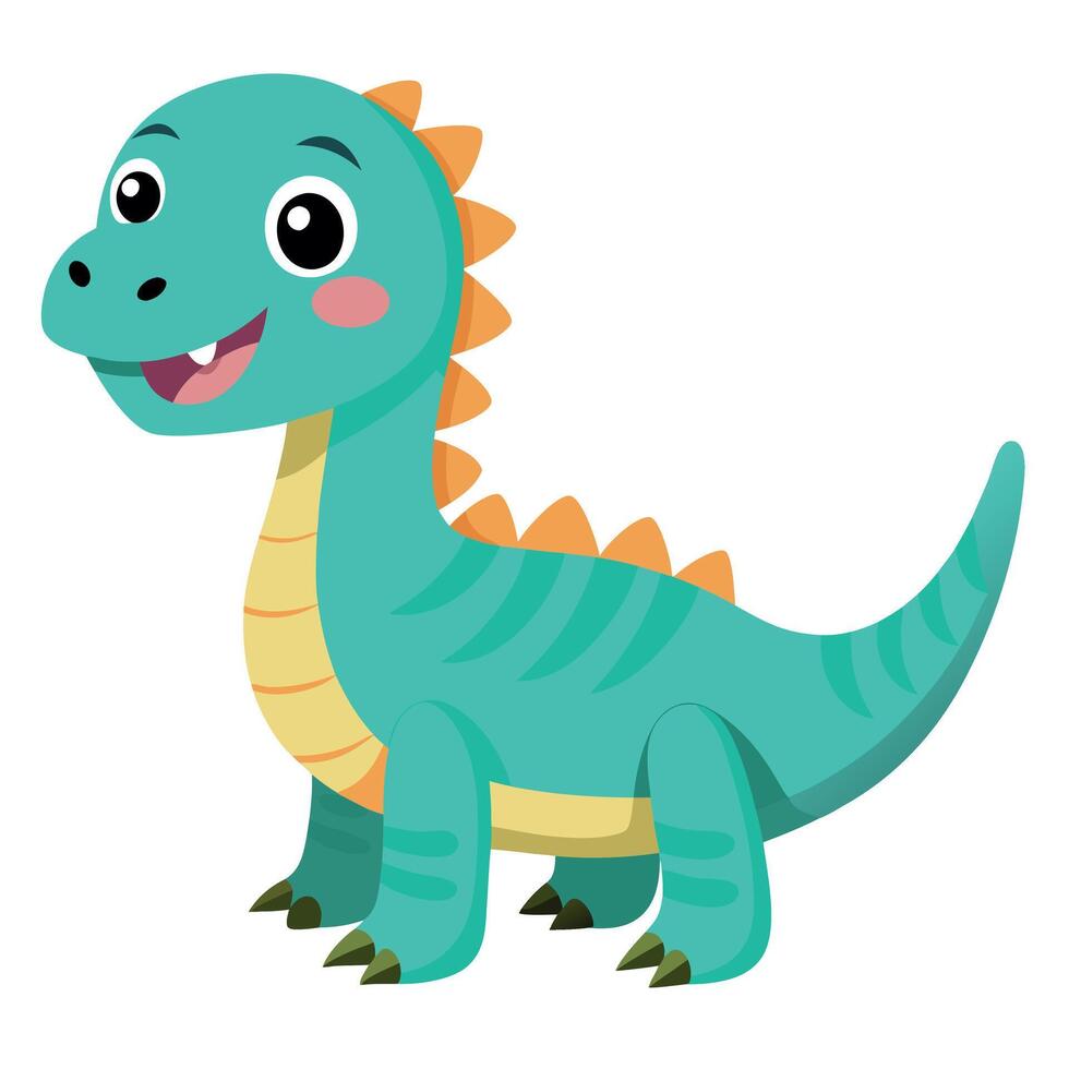 Dinosaur smiles kawaii vector