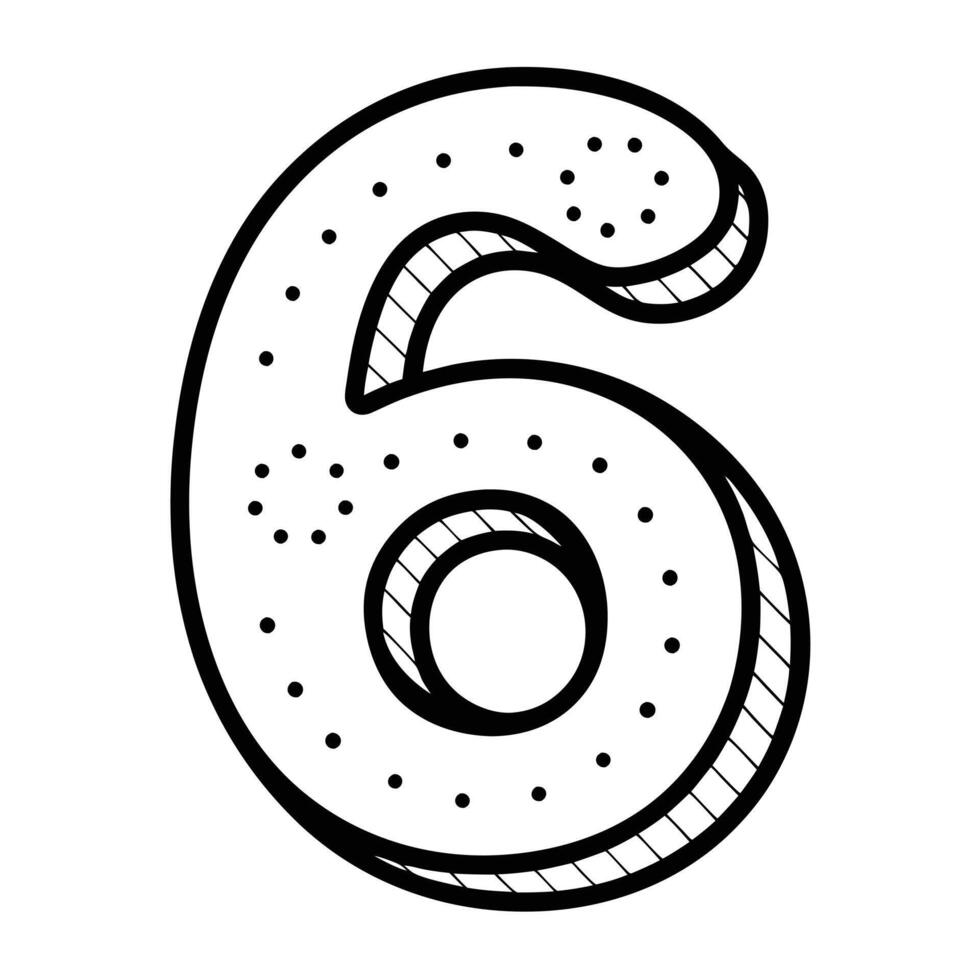 Number 6 illustration on white background vector