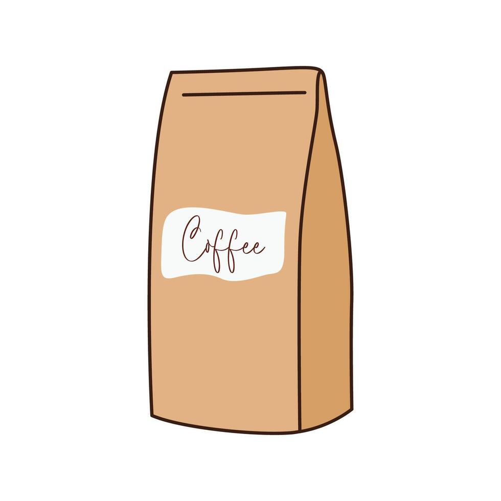 Coffee Beans Bag. Illustration of Premium Coffee Packaging vector