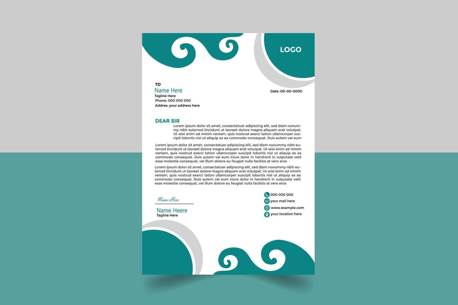 Letterhead Design Template vector