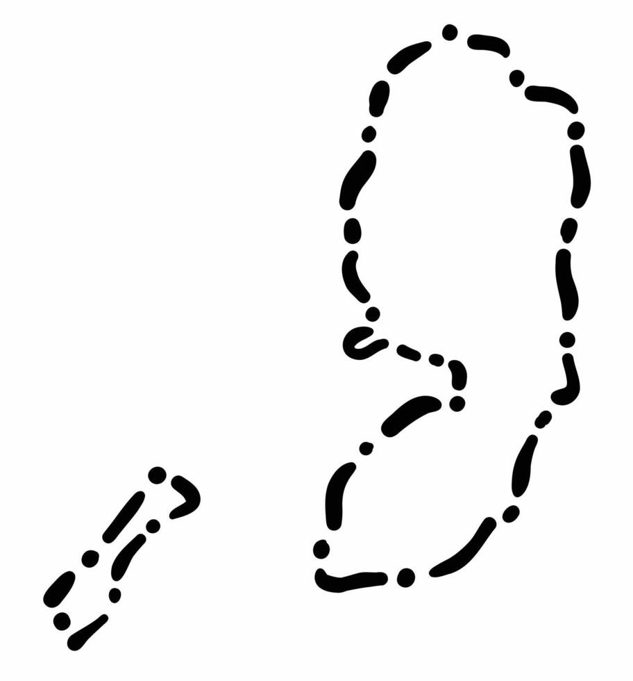 Doodle freehand dash line drawing of Palestine map. vector