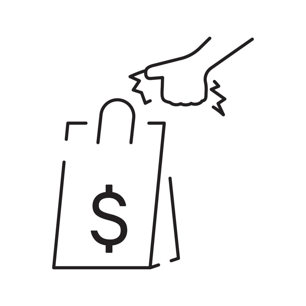Cashier and Cash register line icon design. Payment service machine sign and symbol. vector