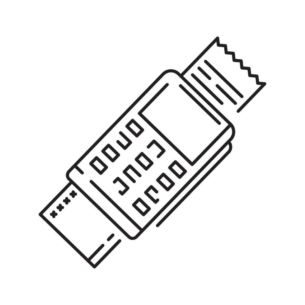 Pos Terminal Payment line icon with Credit Card vector