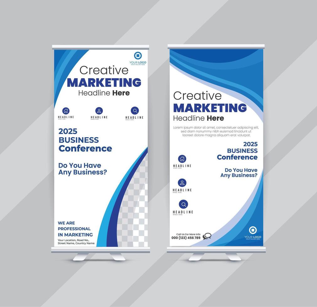 Roll-up, Banner design for seminars, conferences, advertising, and poster templates. banner design template , abstract background. vector