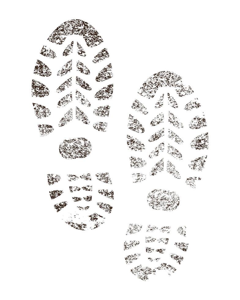 Abstract grunge shoe print isolated on white background vector
