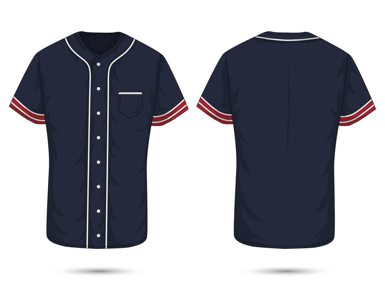 Baseball uniform mockup front and back view vector