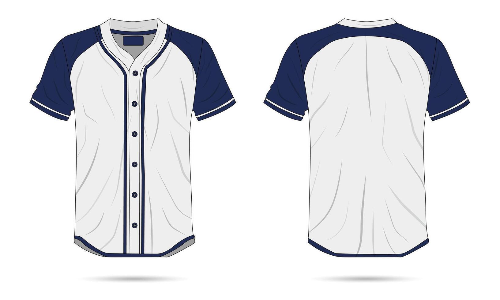 Baseball jersey uniform mockup front and back view vector