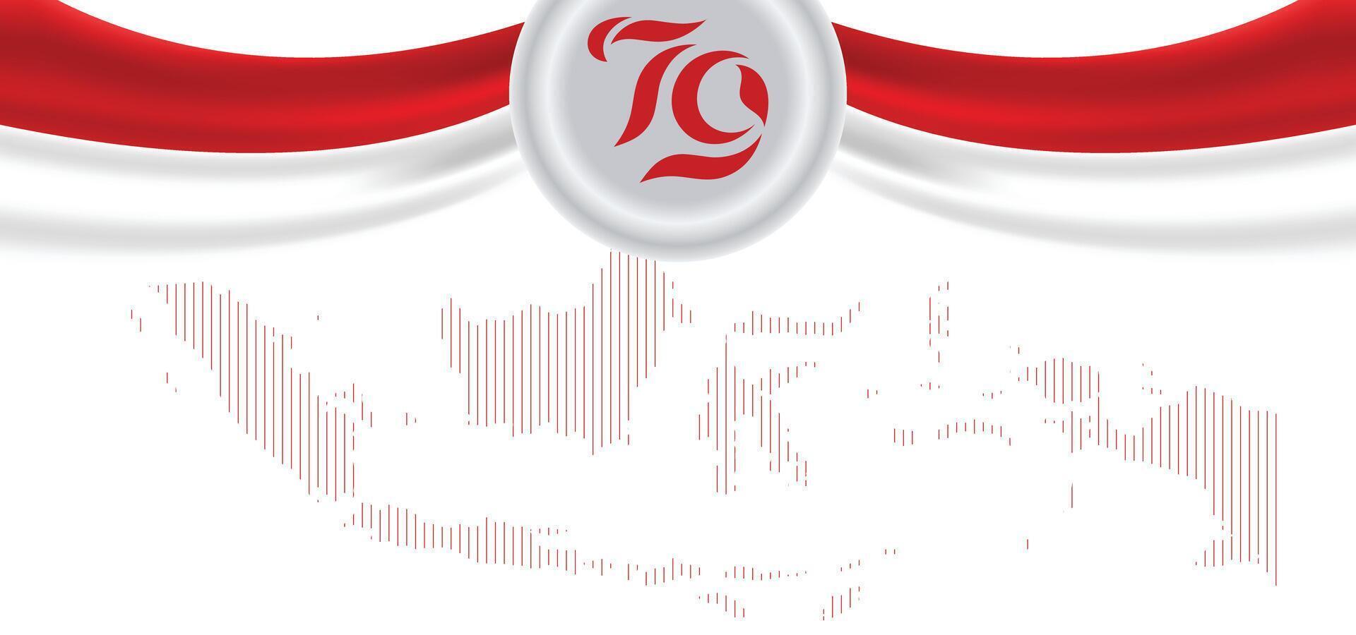 Blank background greeting Indonesian Independence Day vector