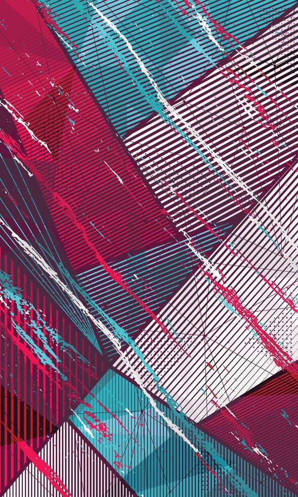 Abstract geometric pattern with grunge brush strokes for sports jersey fabric sublimation print design vector