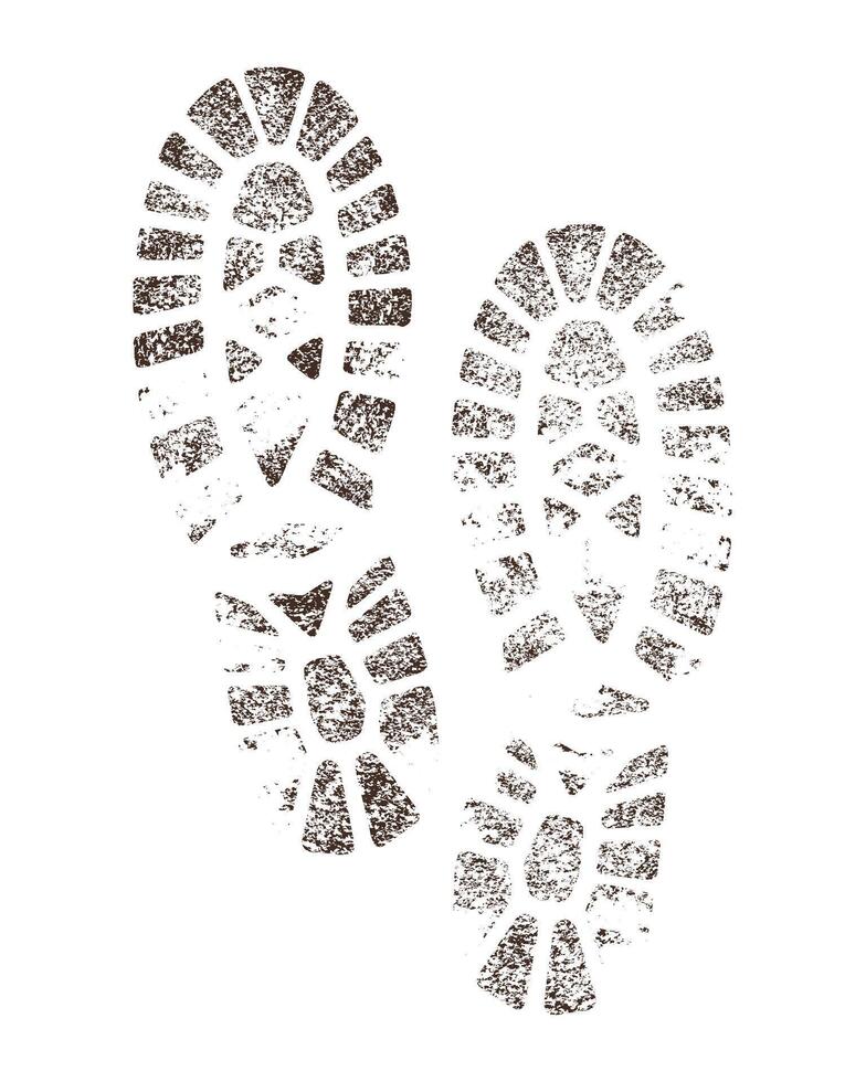 Abstract grunge style shoe print illustration vector