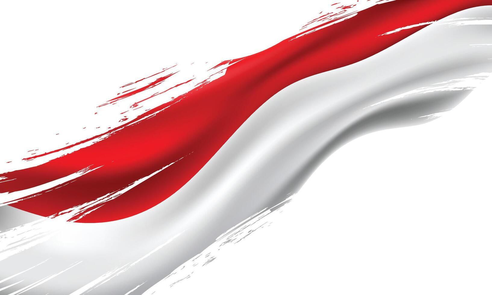 Indonesia Flag Background 3d Realistic Grunge Style vector