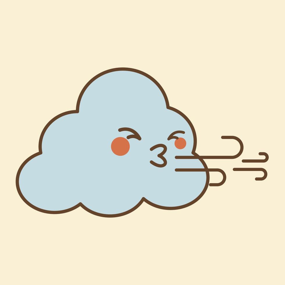 Windy Flat Design Clipart vector