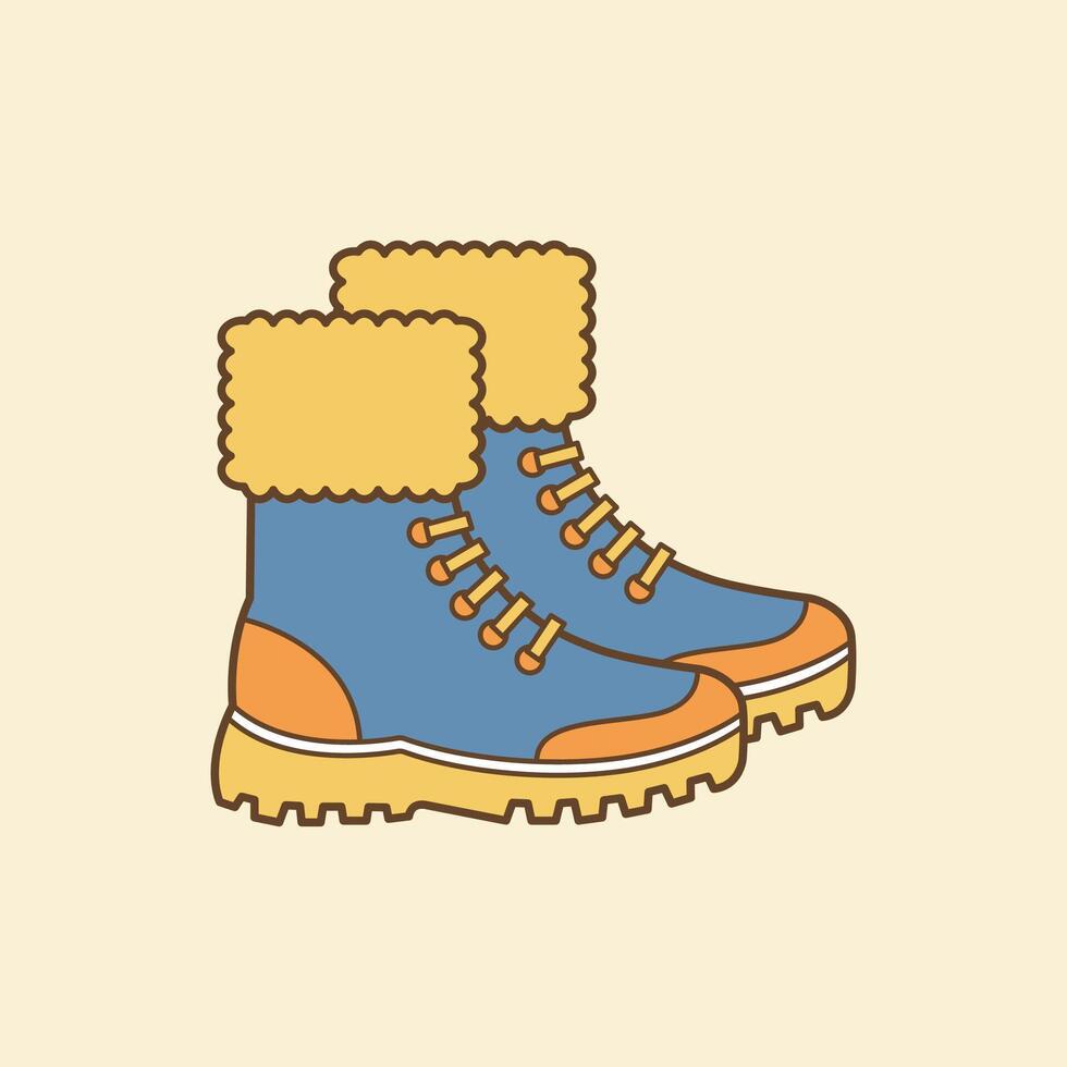 Winter Boots Flat Design Clipart vector